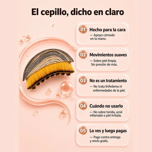 El cepillo, dicho en claro. Movimientos suaves, no es un tratamiento.